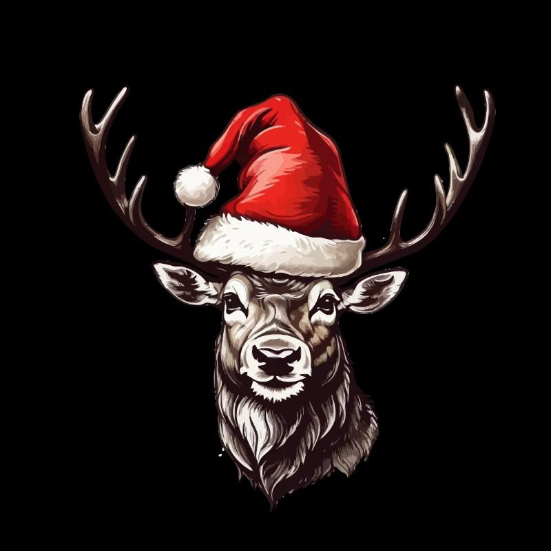 Rentier mit Weihnachtsmütze