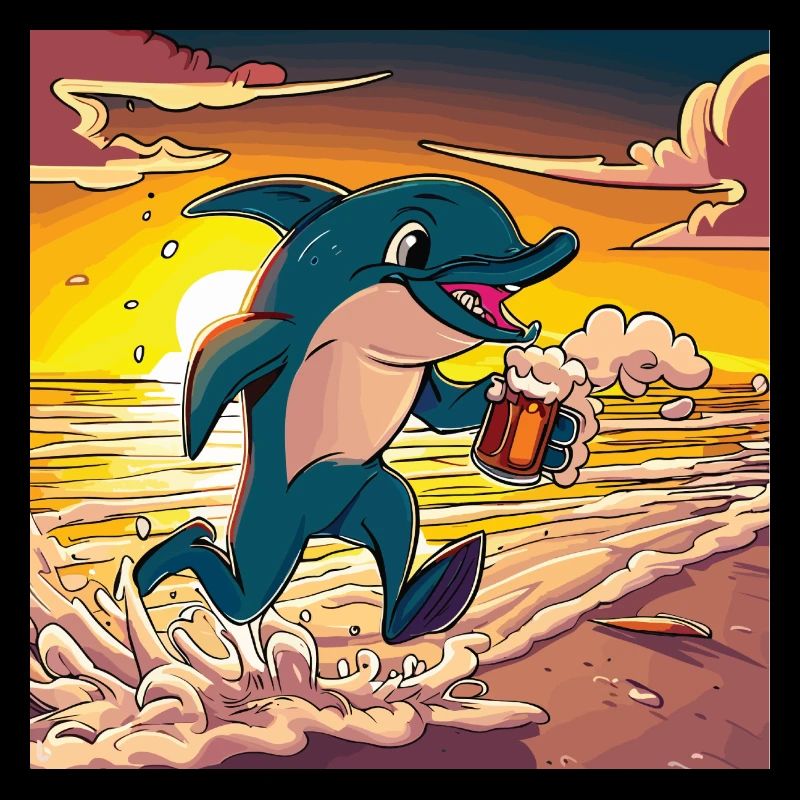 Delfin mit Bier
