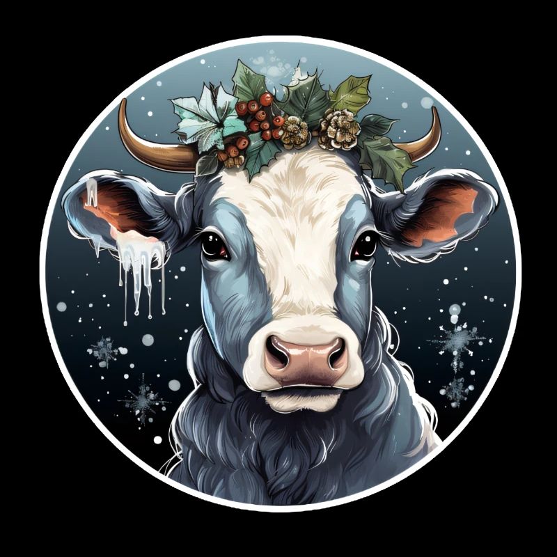 Frostige Weihnachts-Kuh