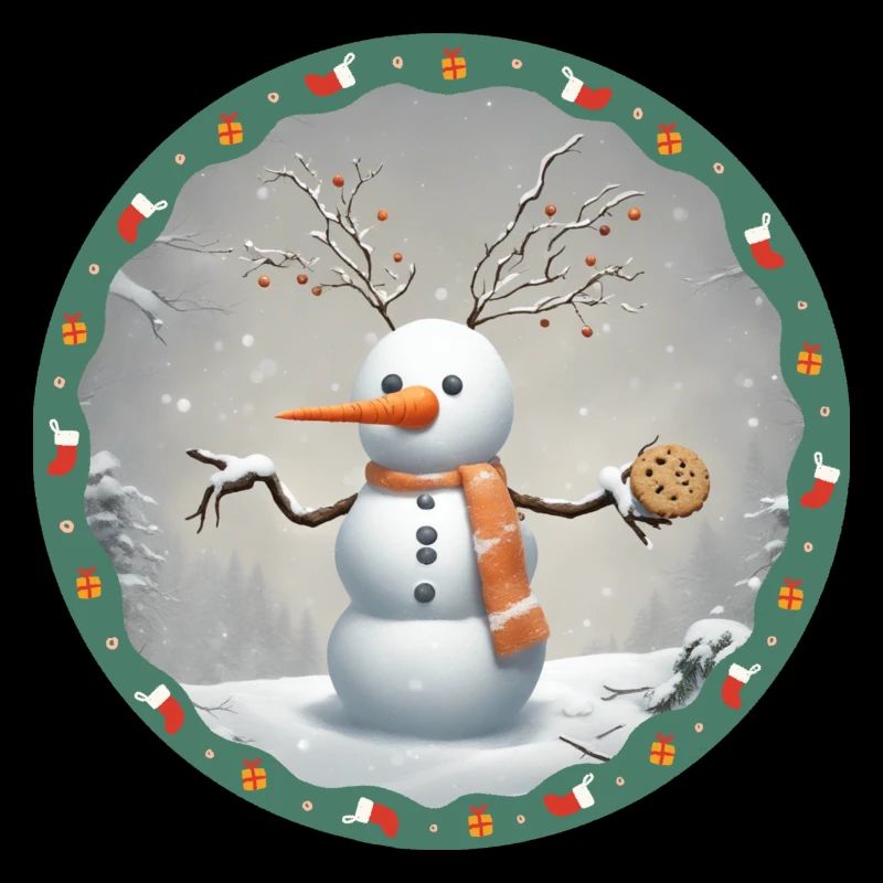 Schneemann mit cookie