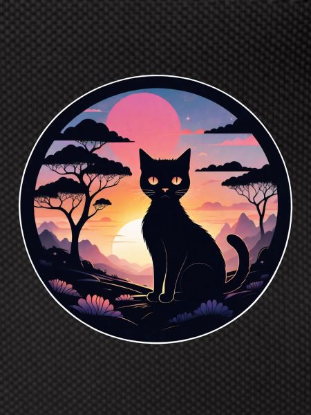 Cat Landscape and Sunset