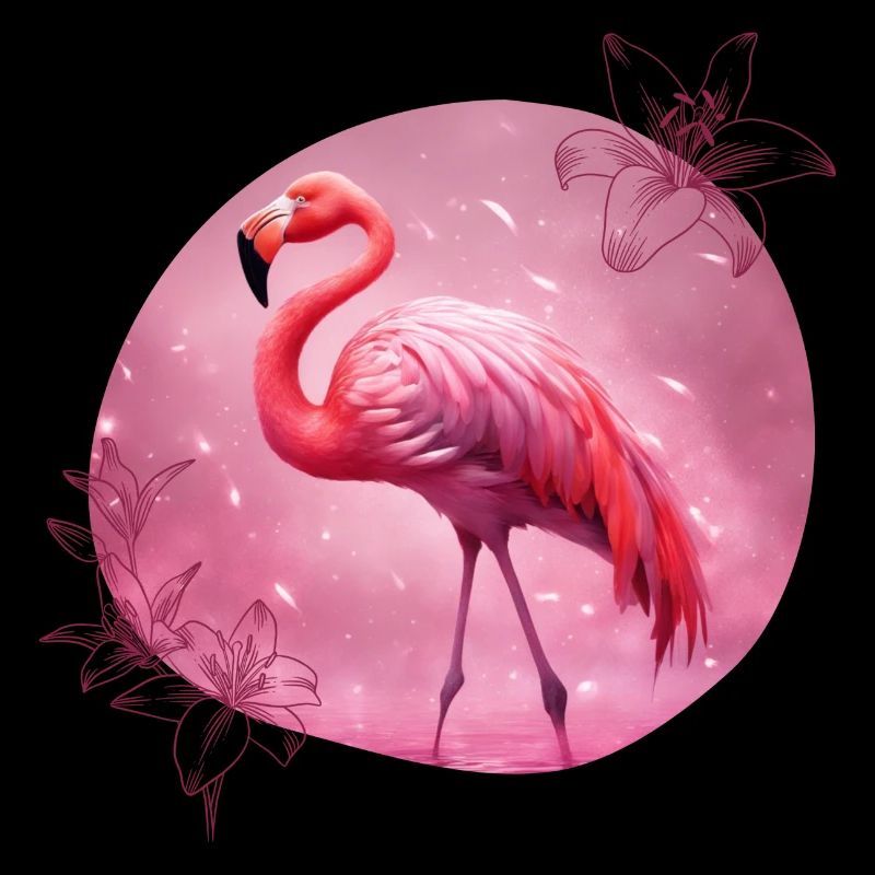 Flamingo mit Blumen