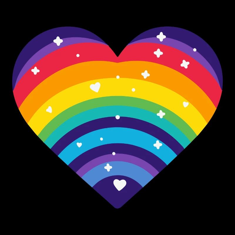 Starry Rainbow Heart