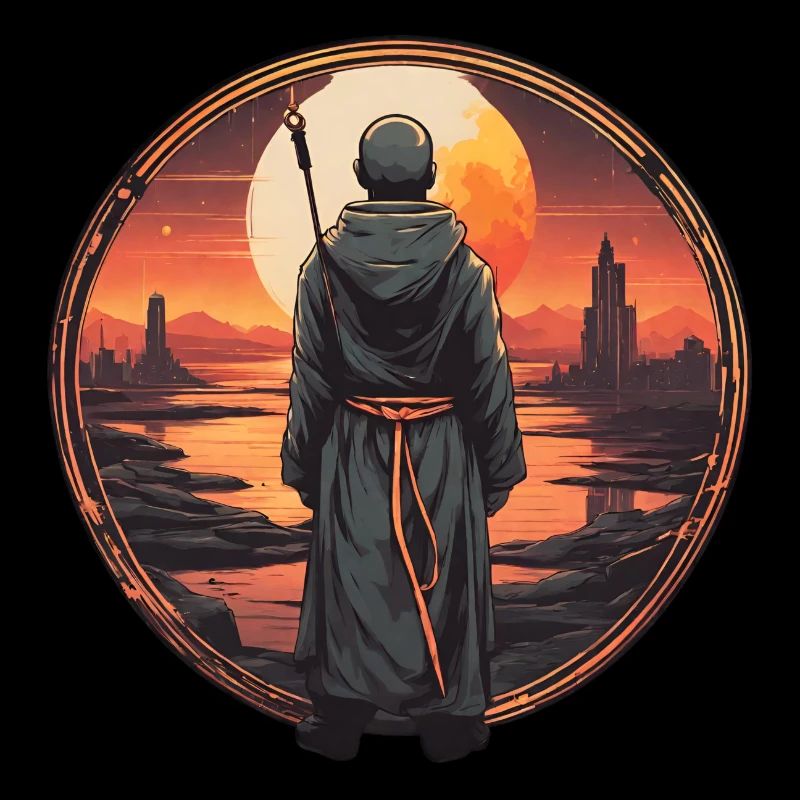 Meditierender Mönch im Tal