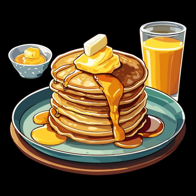 Delicious Pancake Stack with Syrup and Butter