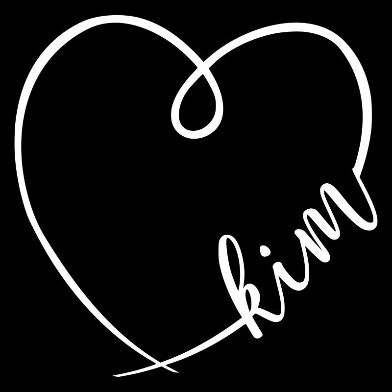 Kim Name Calligraphy Heart