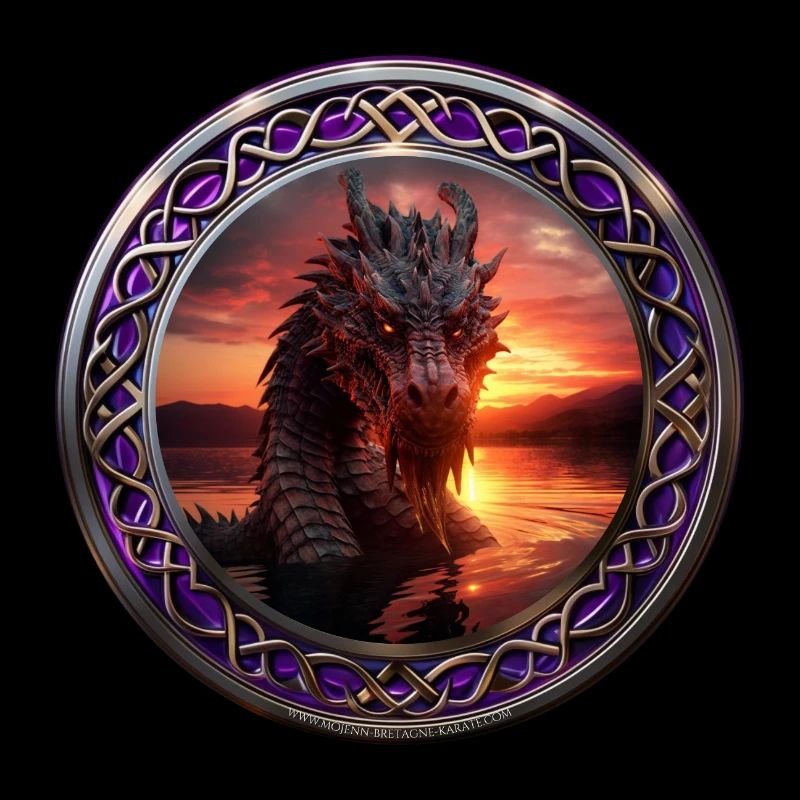Dragon celtic violet aquatique