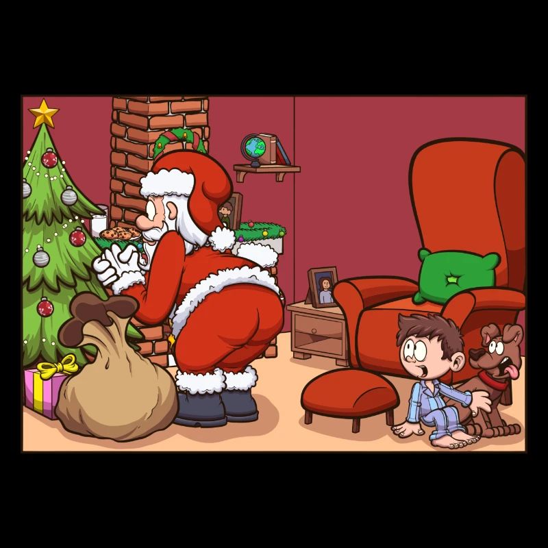 Der Weihnachtsmann wird an Heiligabend erwischt