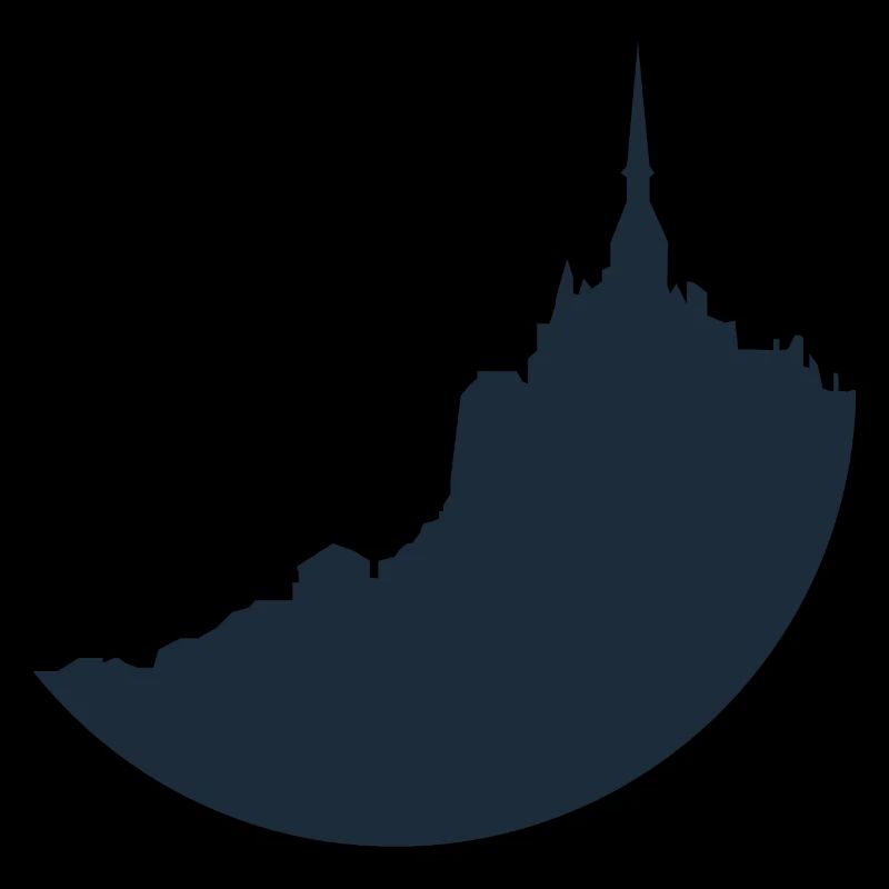 Le Mont Saint Michel silhouette bleu