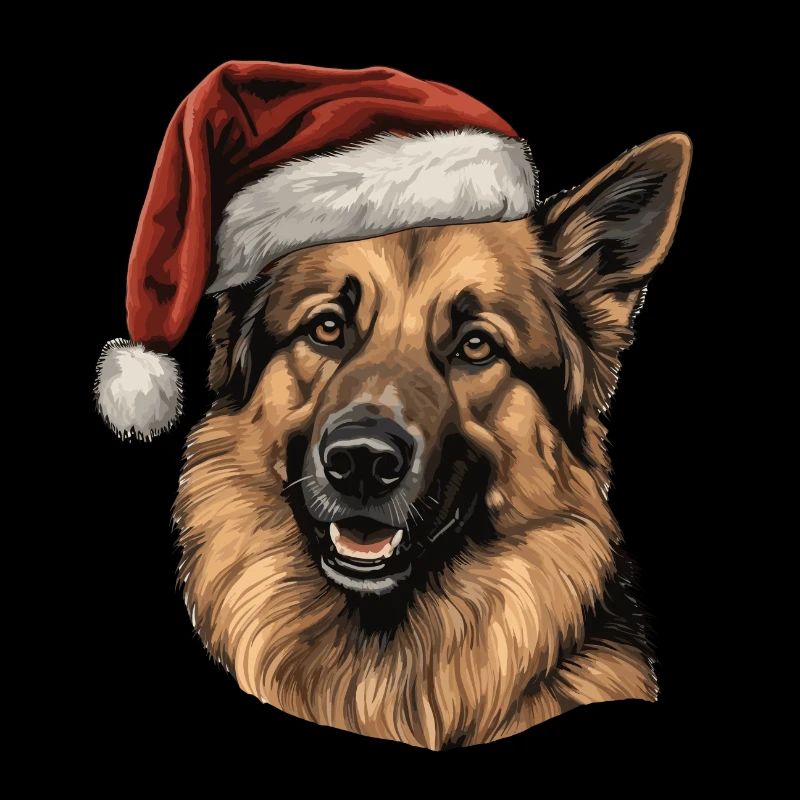 German Shepherd Merry Christmas