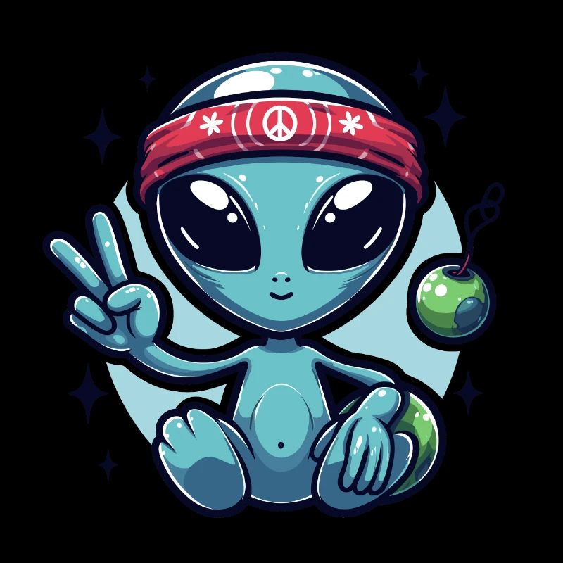 Friendly cartoon alien