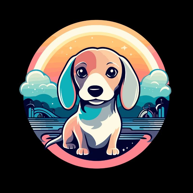 Illustration de chien teckel