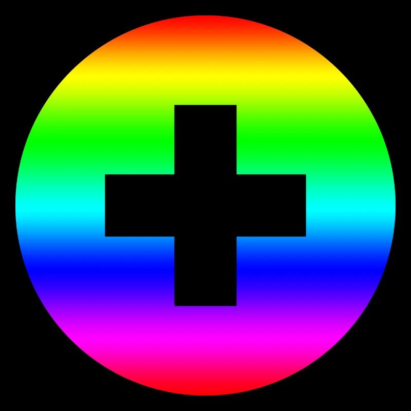 Arc-en-ciel rond plus croix