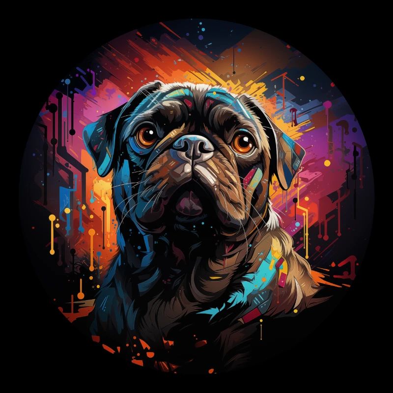 Mops farbenfroh