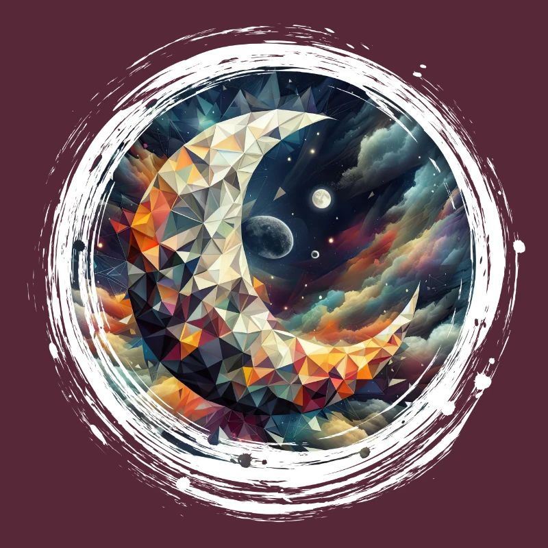 Moon Vector Triangles Space Nebula