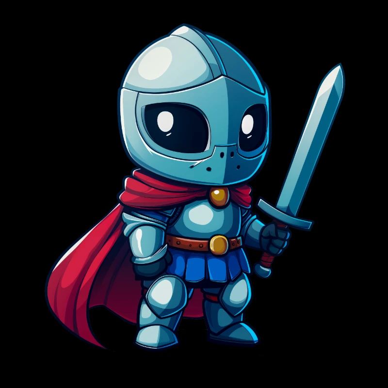 Chevalier courageux dans le style de la bande dessinée pour les enfants