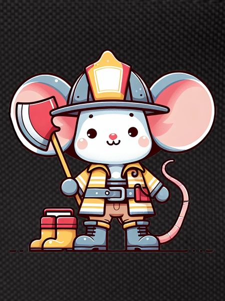 Cute Mouse Firefighter