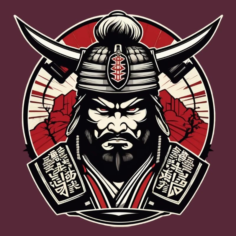 Logo de gymnase de samouraï, motif de samouraï, conception de samouraï