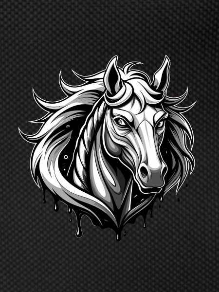 cheval noir et avec