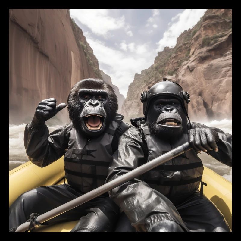 Gorilles de rafting