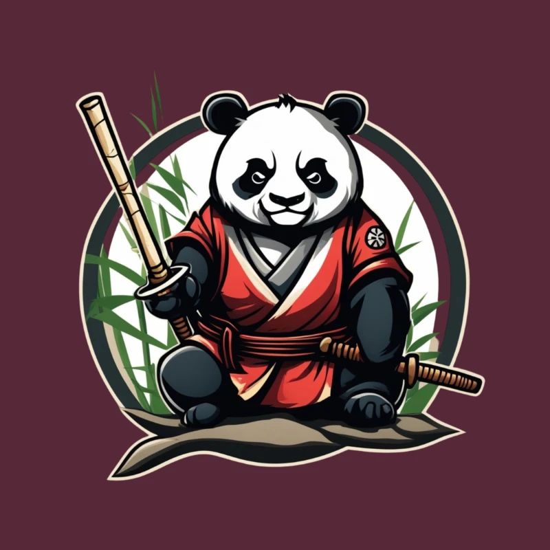 Samurai Panda in his garden