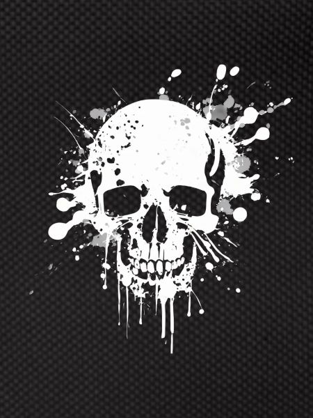 speckled skull in white