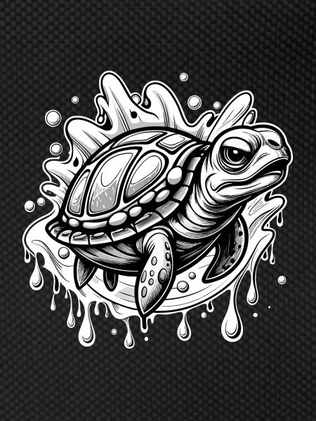 turtle black and white