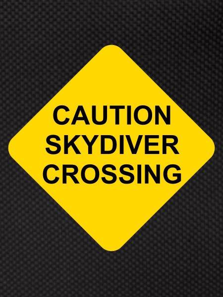 Shield Caution Skydiver Crossing