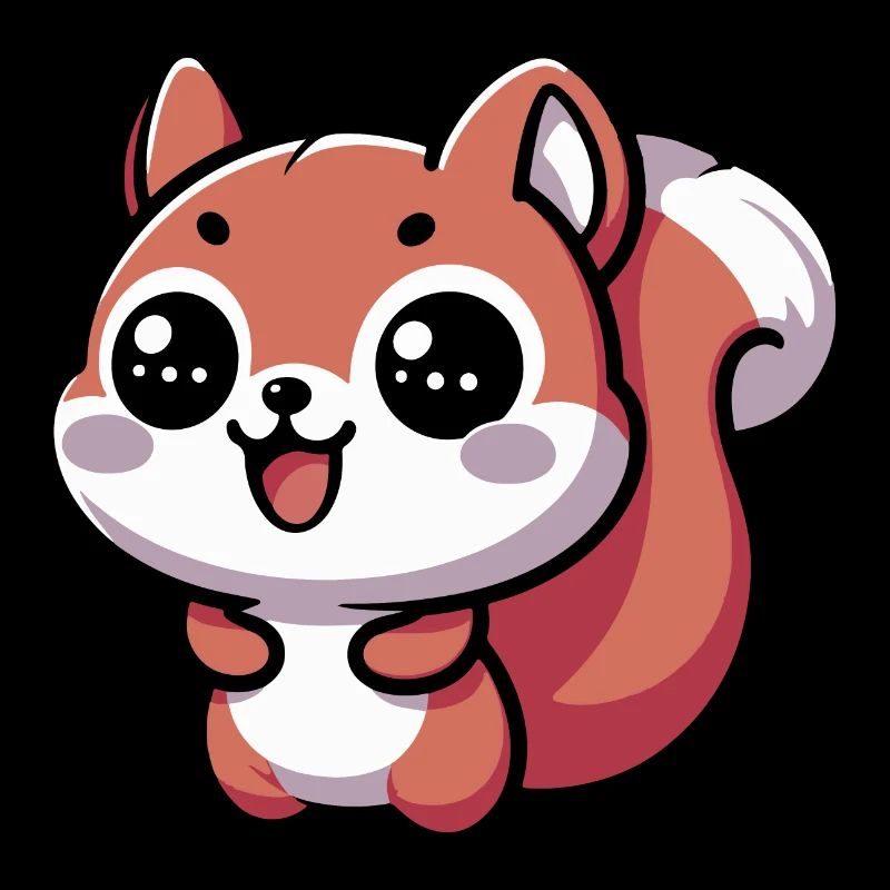 Nussig Das glückliche Kawaii-Eichhörnchen - 2