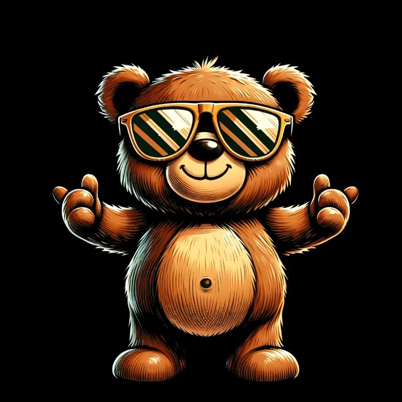 Teddy bear with cool sunglasses
