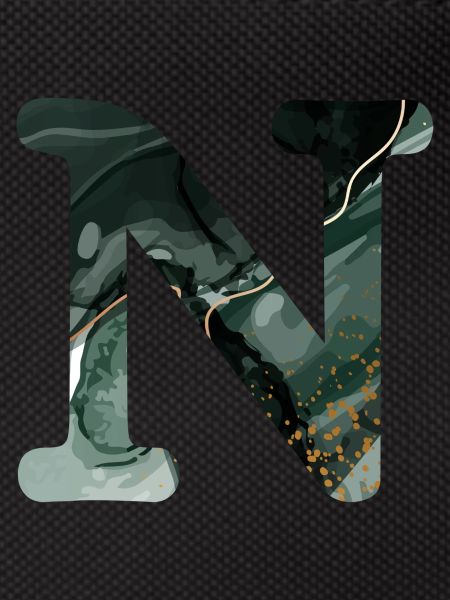 Green marbled letter n