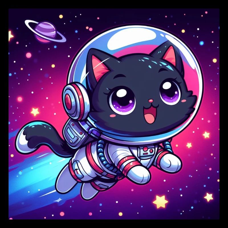 Space Kitty happily in space