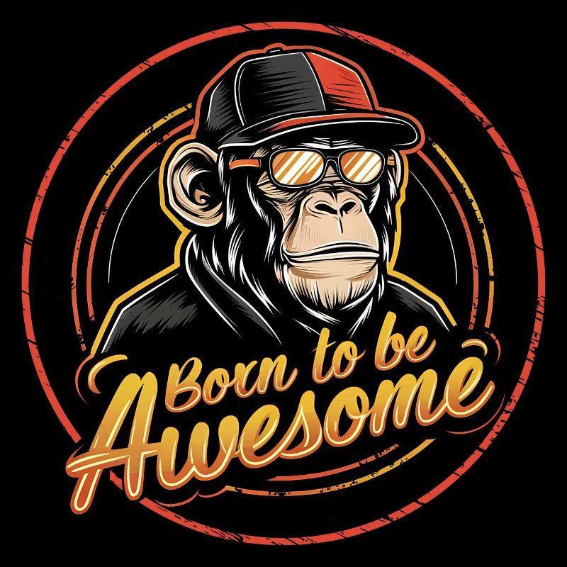 Cool Chimpanzee Born To Be Awesome