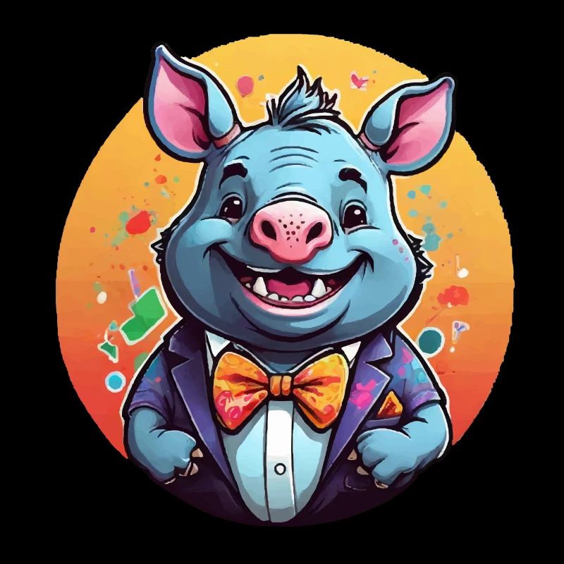 Lustiges Comic Nilpferd