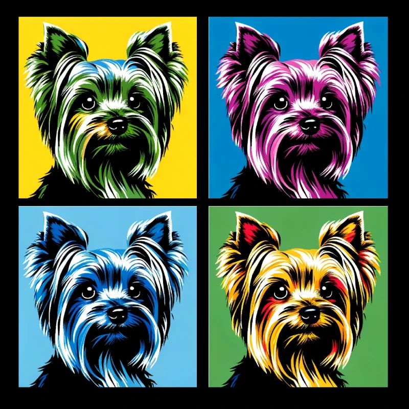 Pop Yorkshire Terrier chien Portrait - Portrait d’animal de compagnie