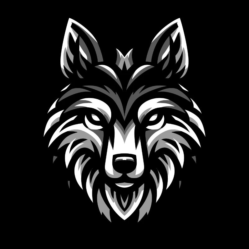 Grauer Wolf Kopf Design