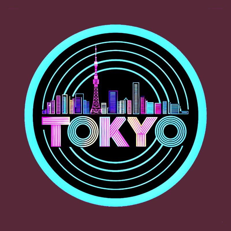 Tokyo Skyline1980 ' s Synthwave rétro néon Tee