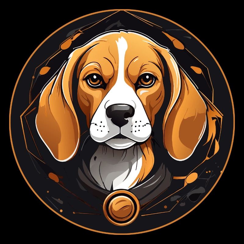 Portrait de Beagle sur la roue chromatique