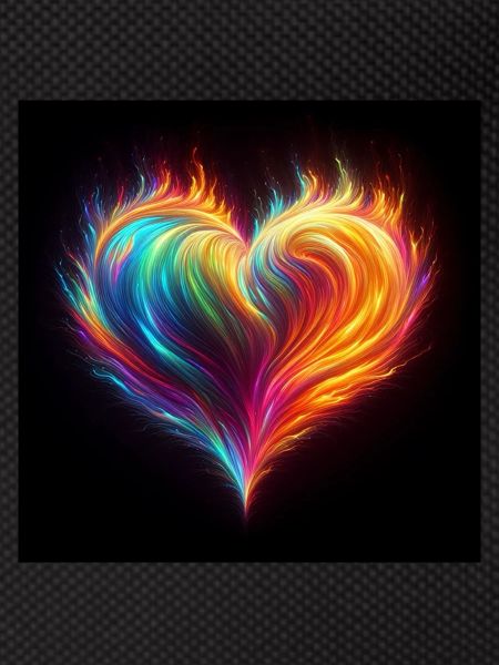Rainbow fire heart