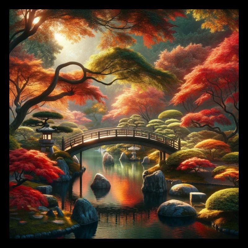 Japan Vintage Garden Fall
