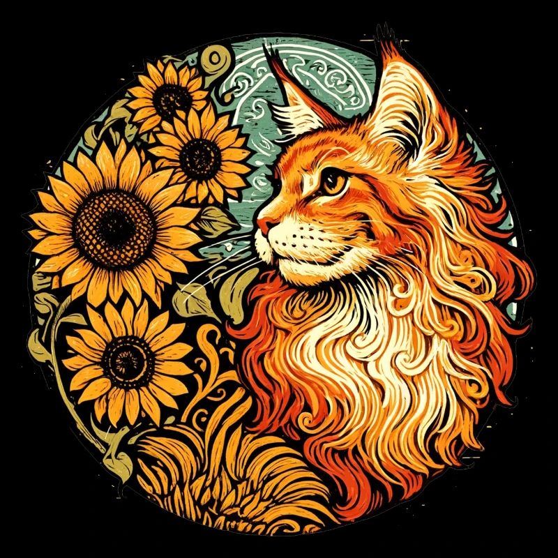 Orangefarbene Mainecoon-Katze