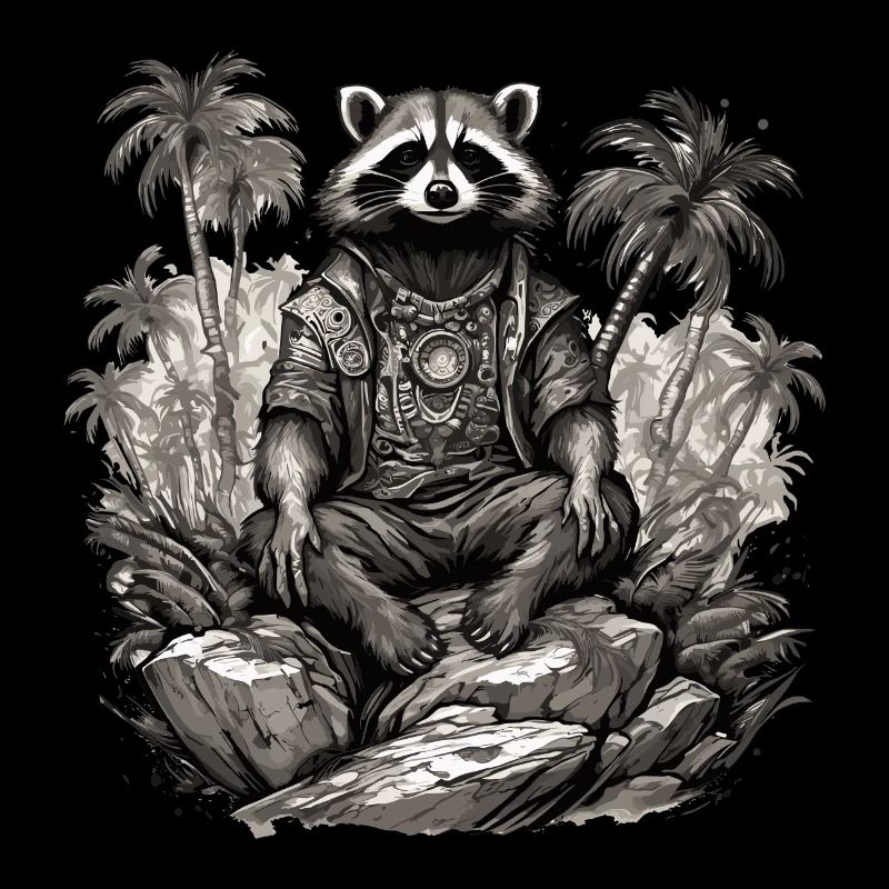 Tattoo / Tier / Kunst / cool / Comic / Waschbär