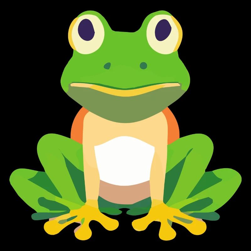 Grenouille verte assise.