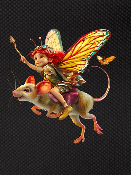 Fairy rides on mouse