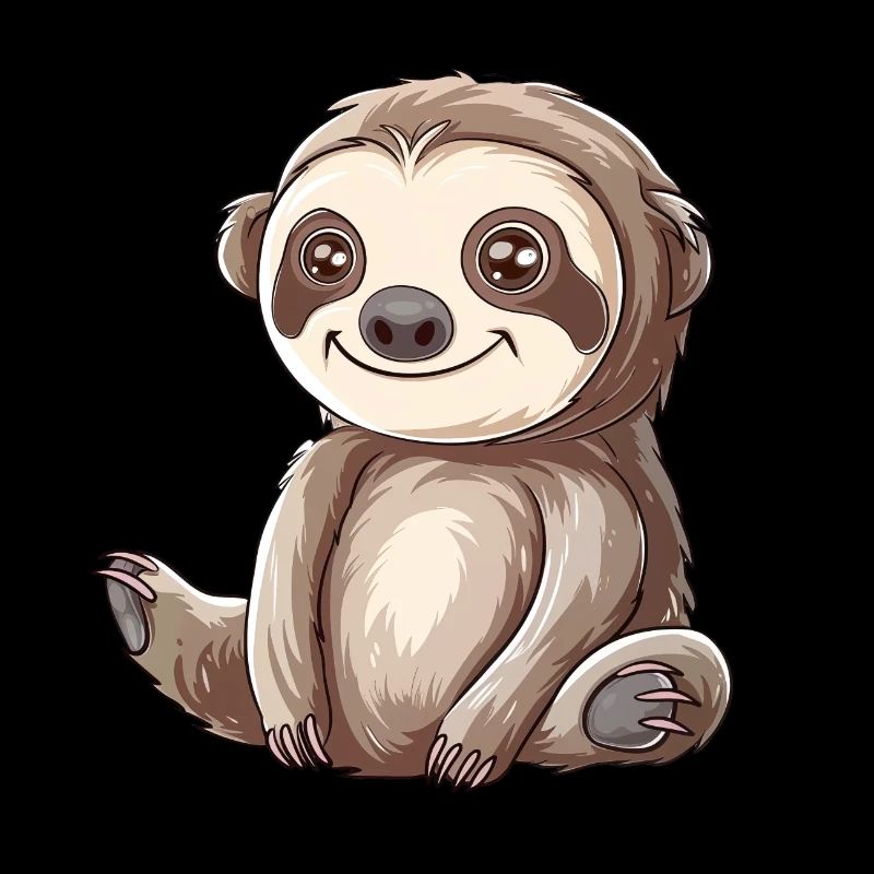Cute Smiling Sloth Cartoon