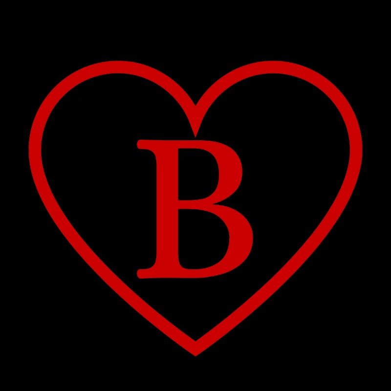 Letter b red heart