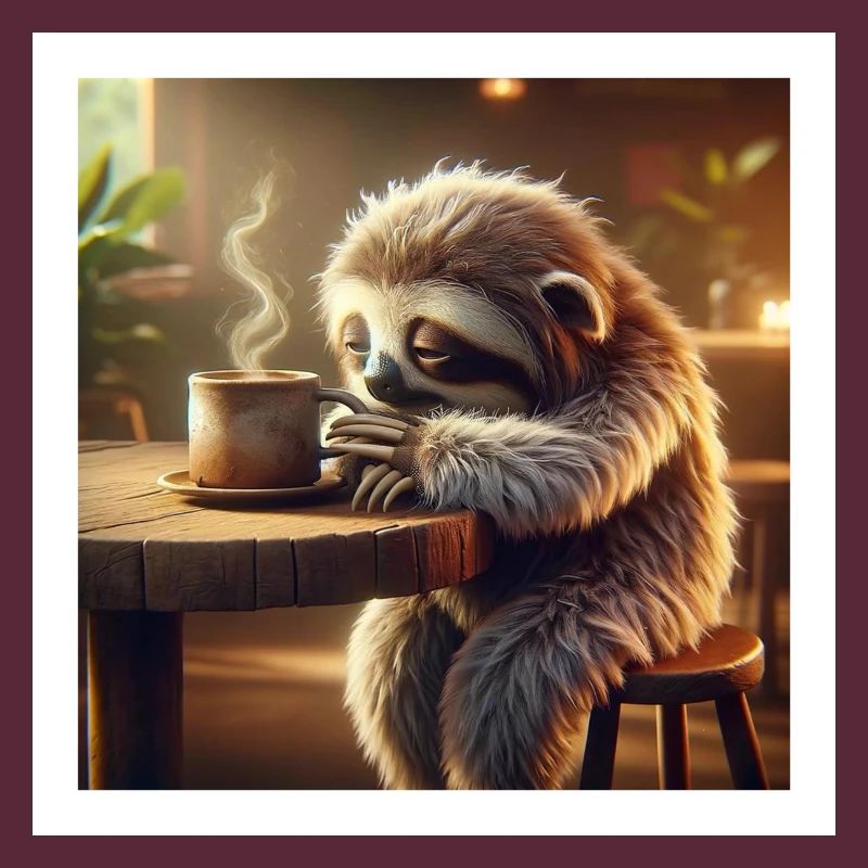 Faultier Morgenkaffee