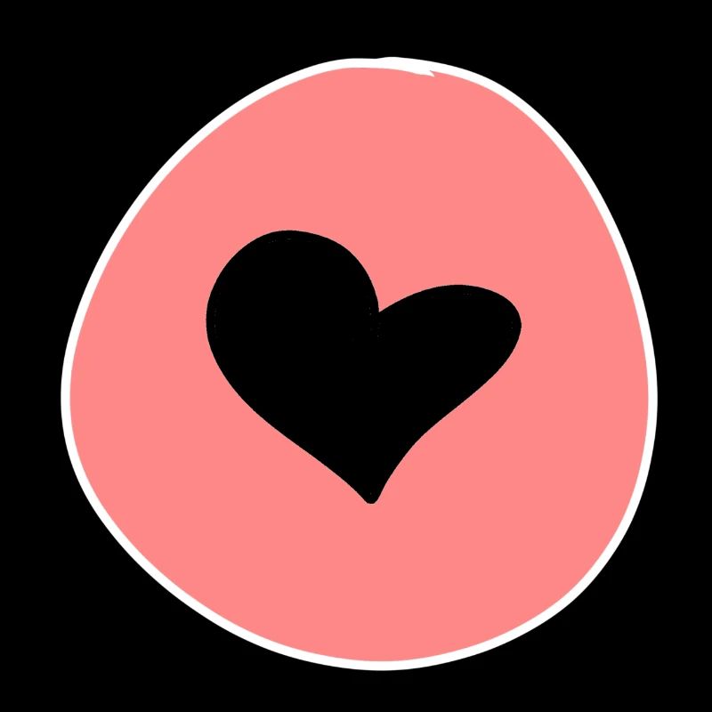 Symbole de cercle en forme de coeur rose