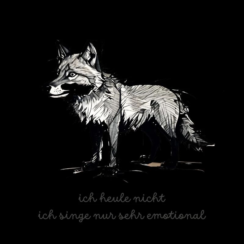 Wolf Spruch "I don't cry, I just sing very e