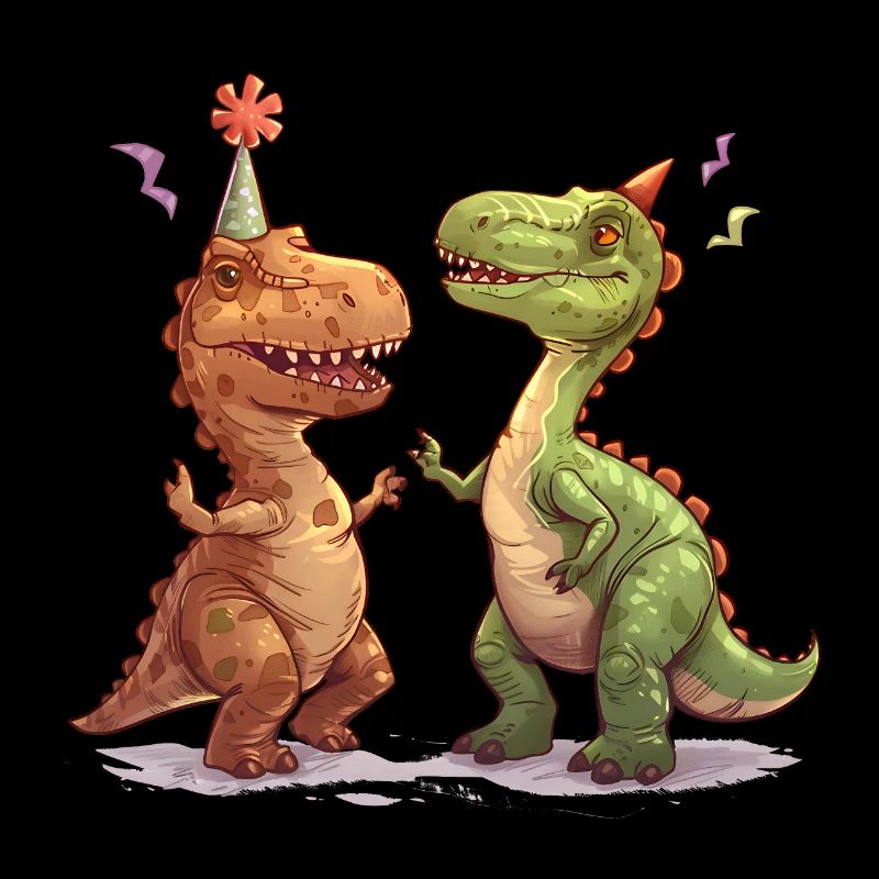 Two Dancing Dinosaurs